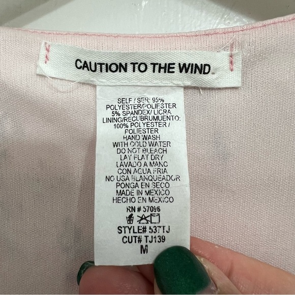 Vintage Caution To The Wind M Pink Floral Babydoll Flutter Sleeve Y2K Midi Dress - Picture 6 of 8